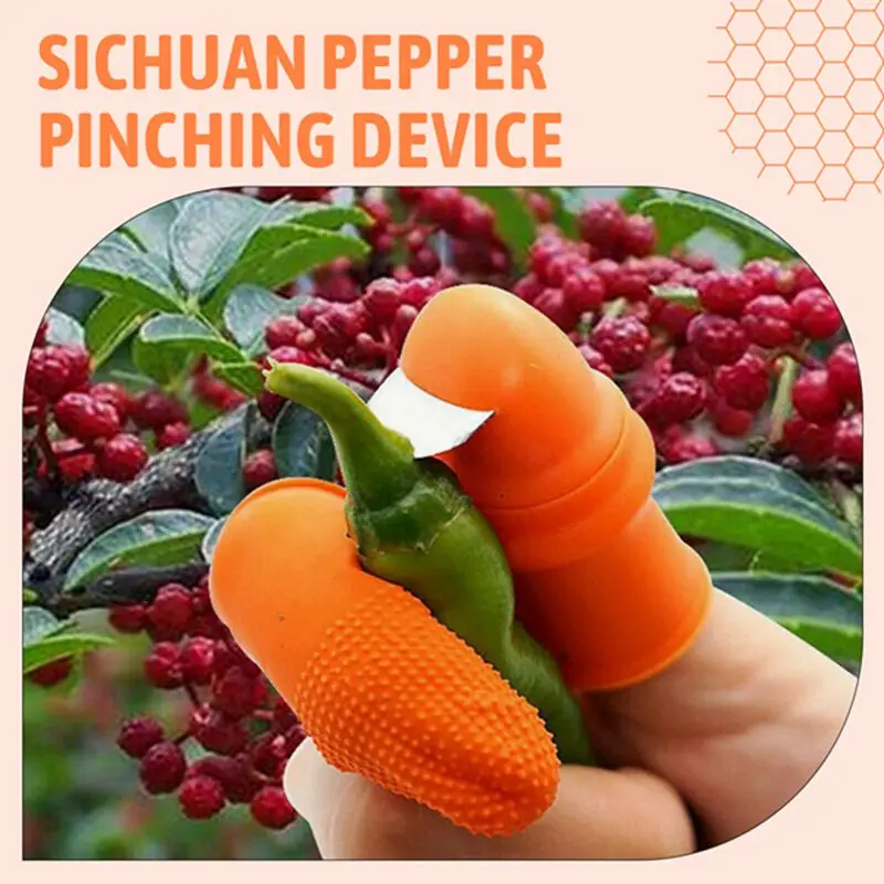 Gardening Silicone Thumb Knife With Finger Cots Thumb Knife Picker For Fruits Vege