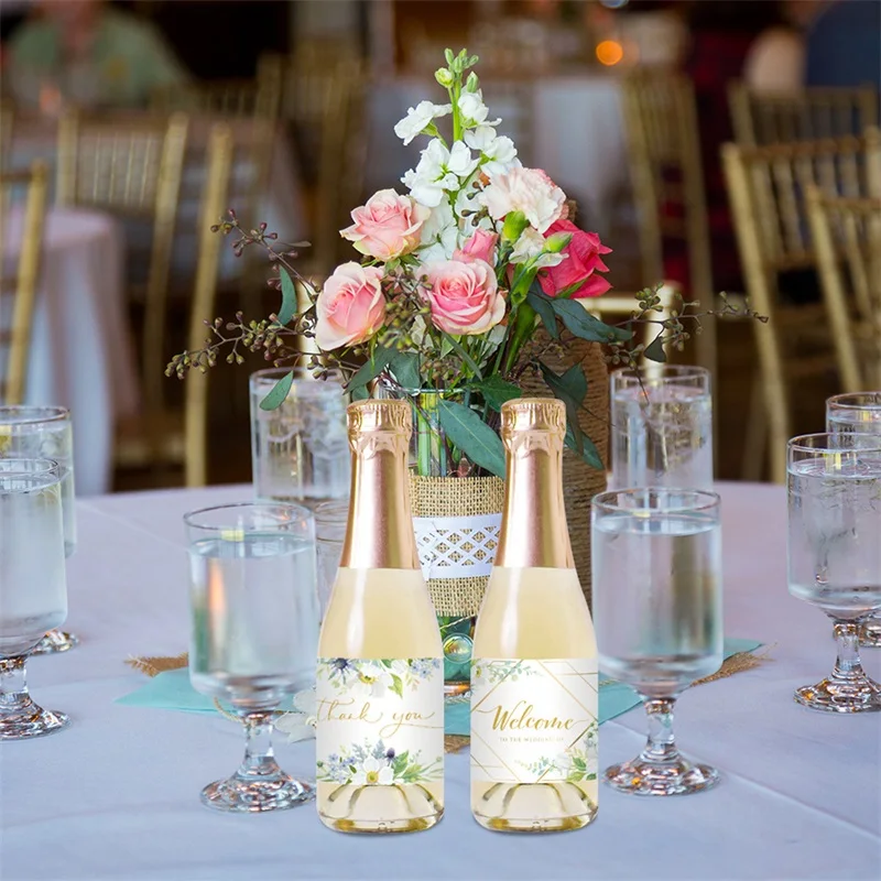 Wedding Wine Bottle Stickers Waterproof Cute Engagement Marriage Milestone Wine Labels for Party Present Decorations