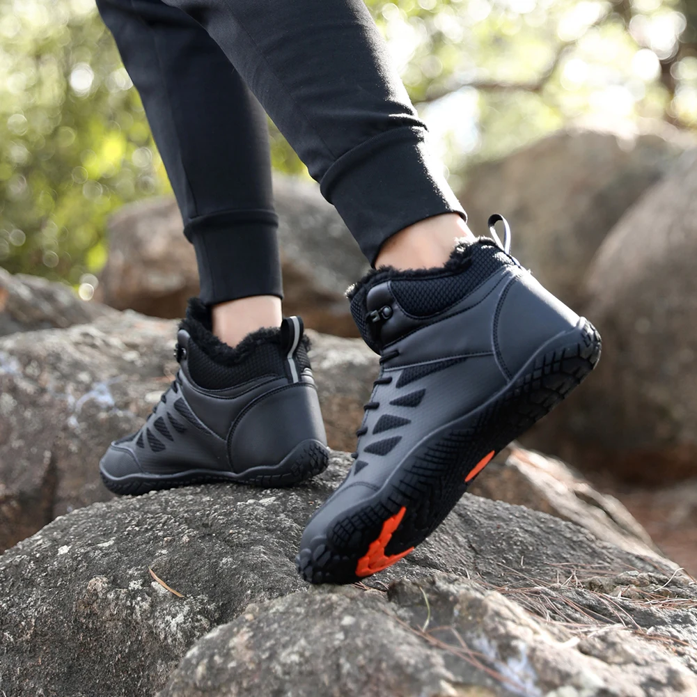 Womens Mens Hiking Boots Winter Snow Boots Barefoot Shoes Waterproof Walking Shoes Outdoor Booties 2