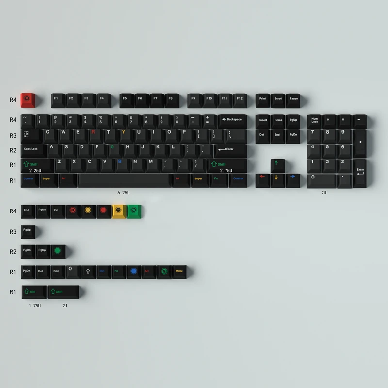 Retro Dark Lights Keycaps Pbt Keycap Perfil Cereja Teclado Mecânico Sublimação de Tintura 23129 Chaves