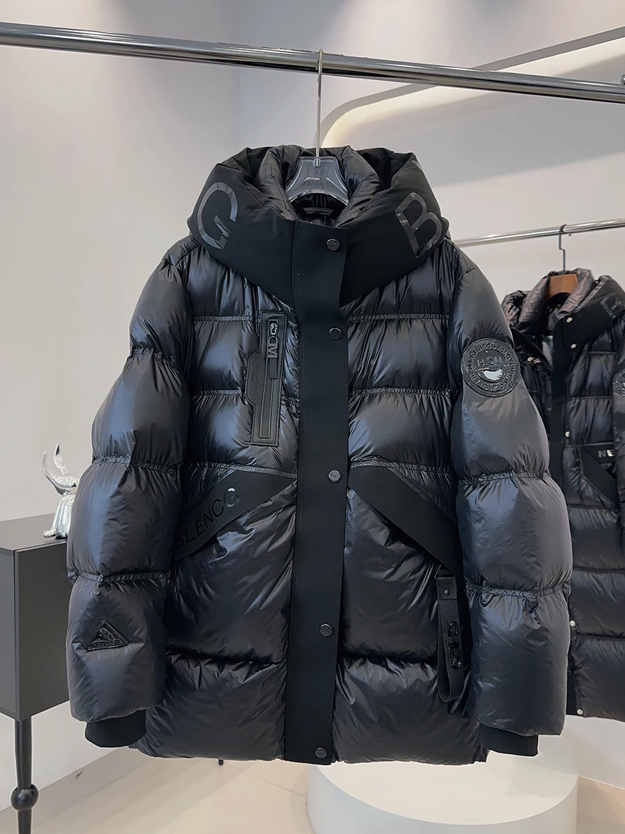 Winter Hooded Black Glossy Down Jacket Female Thick Warm Waterproof Outwears Overcoat Women White Duck Down Parker Down Jackets