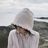 Y2K Autumn and Winter Lace Knit Women's Thunder Feng Hat Japanese Cute Band-brim Woolen Cap Sen Knitted Hat Streetwear 4
