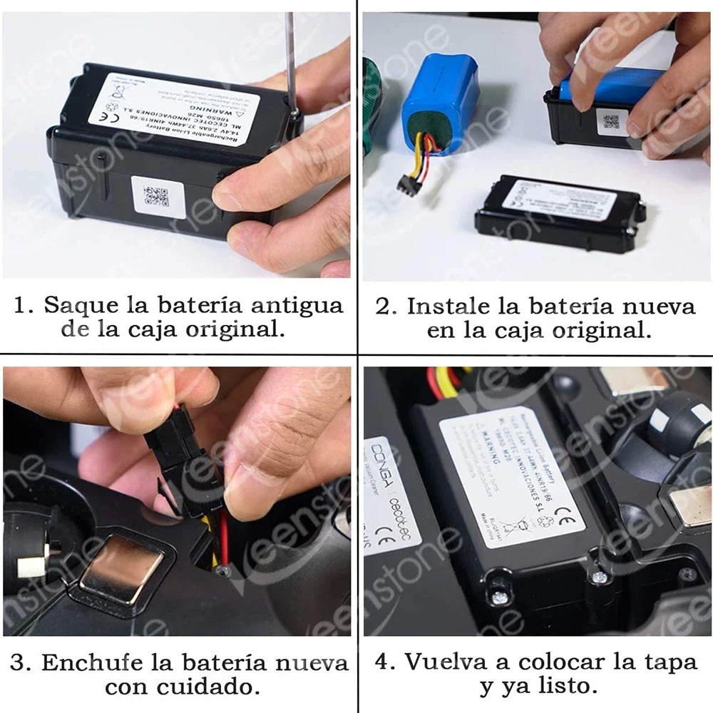 CONGA 1290 and 1390 Battery (Conpatible COCOTEC Robot Vacuum Cleaner)