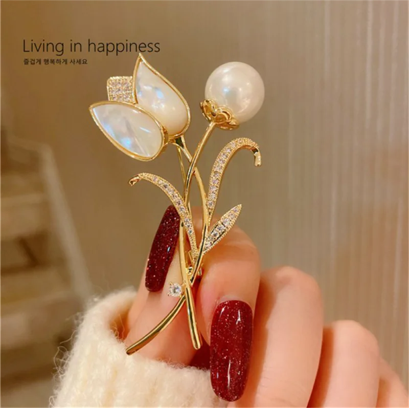 Broche Vrouwelijke Imitatie Parel Accessoires Koreaanse Sfeer Elegante Engelenvleugels Corsage (B Som bilden visar
