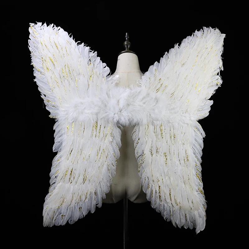 

33" Gold Powder Large Feather Angel Butterfly Wings Photo Photo Catwalk Show Halloween Carnival Fancy Party Birthday Gifts