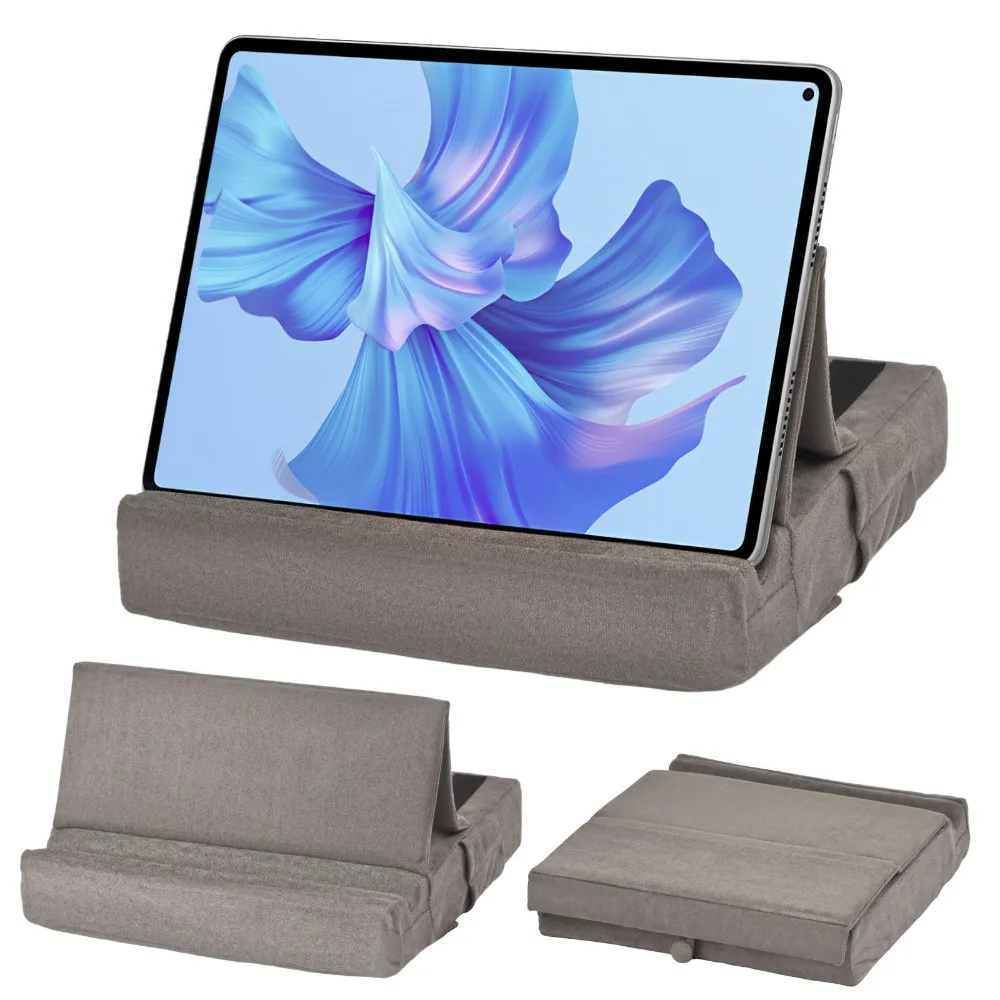 Versatile Foldable Tablet and E-Reader Pillow Stand with Pen Slot