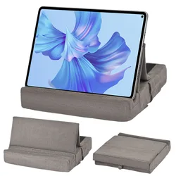 Versatile Foldable Tablet and E - Reader Pillow Stand with Pen Slot (Grey)