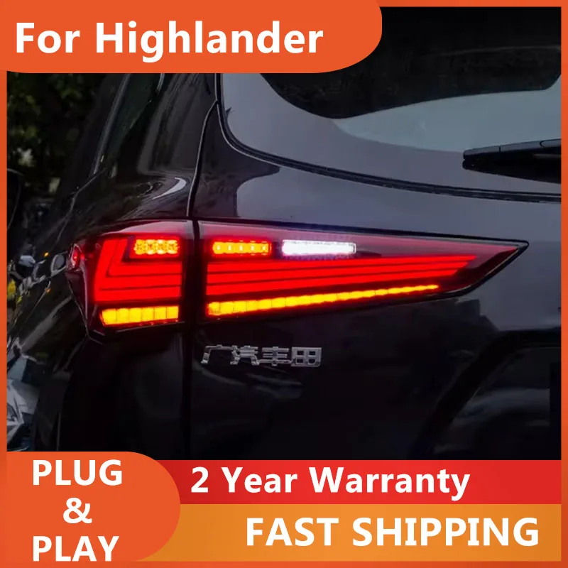 

Car Accessories for Toyota Highlander Taillight 2021 Highlander Tail Lights DRL+Turn Signal+Brake+Fog+Reversing