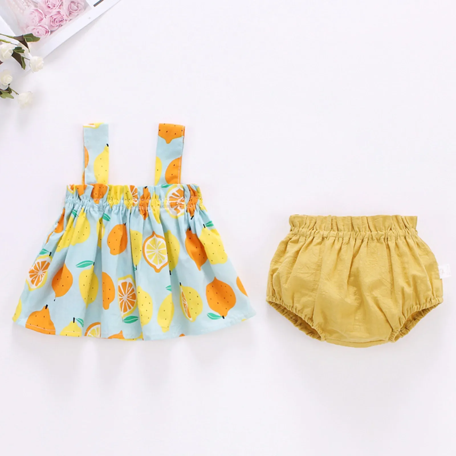 Kids Clothes Set Two Piece Set Baby Girl Clothing Set Shorts Suit 2Pcs/Set Newborn Baby Girls Summer Thin Dress Shorts 3 6 18M