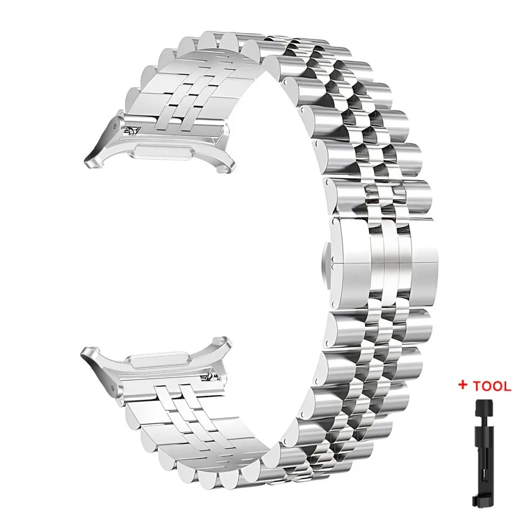 Premium Stainless Steel Watch Strap - Quick Fit Metal Band, No Gaps Design