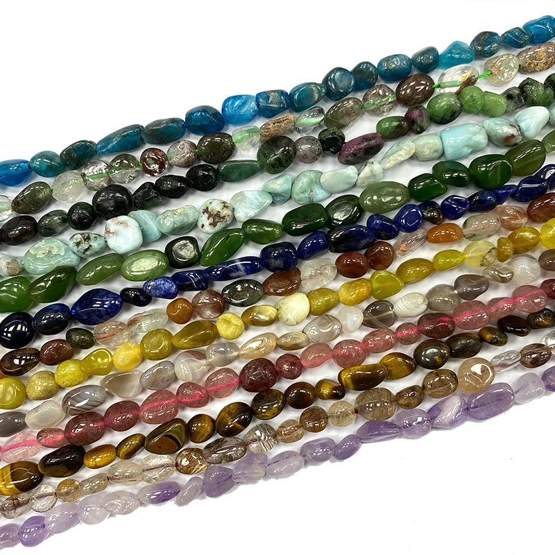 Fine Natural Gemstone Beads Irregular Green Jade Amethyst Agate Apatite