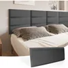 Peel and Stick Headboard for Twin, Full and Queen in Velvet Smoky Gray, Pack of 6 Panels Sized 9.84" x 23.62", Soundproof Wall 1