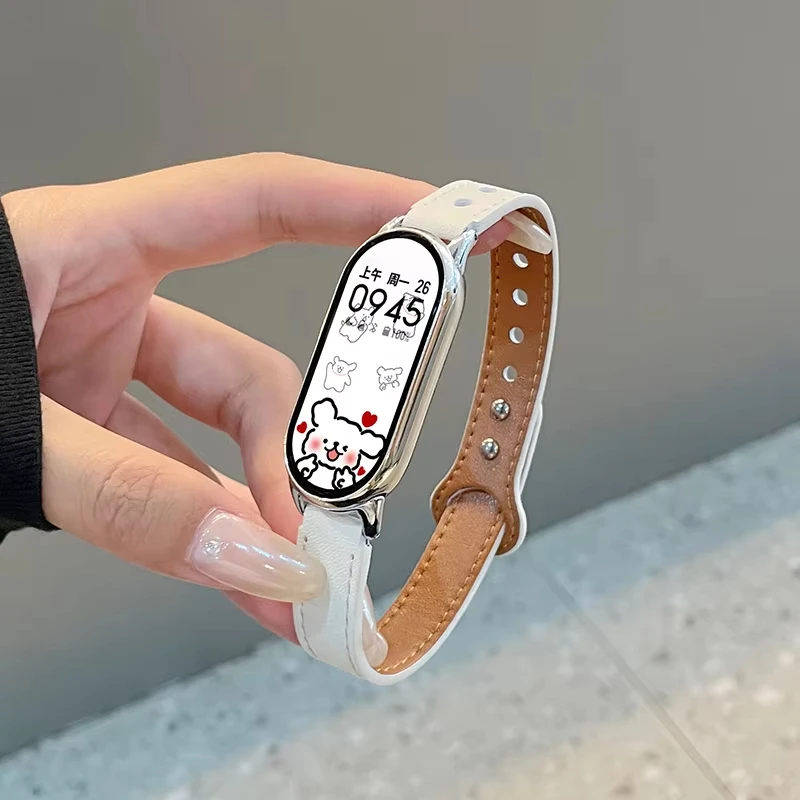 Skin-Friendly Leather Strap for Smart Bands - Breathable Watchband Accessory