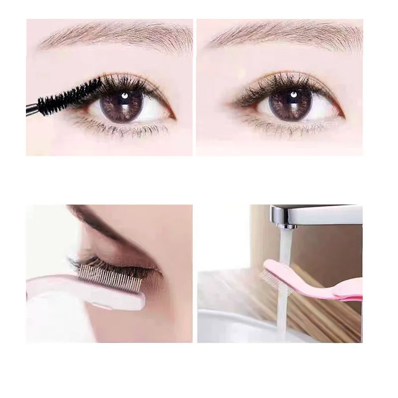 1pc Eyelash Beauty Collapsible Separator Portable Eyelash Brush Comb Mascara Curl Eye Lash Stainless Steel Eyelash Combing Tools 6