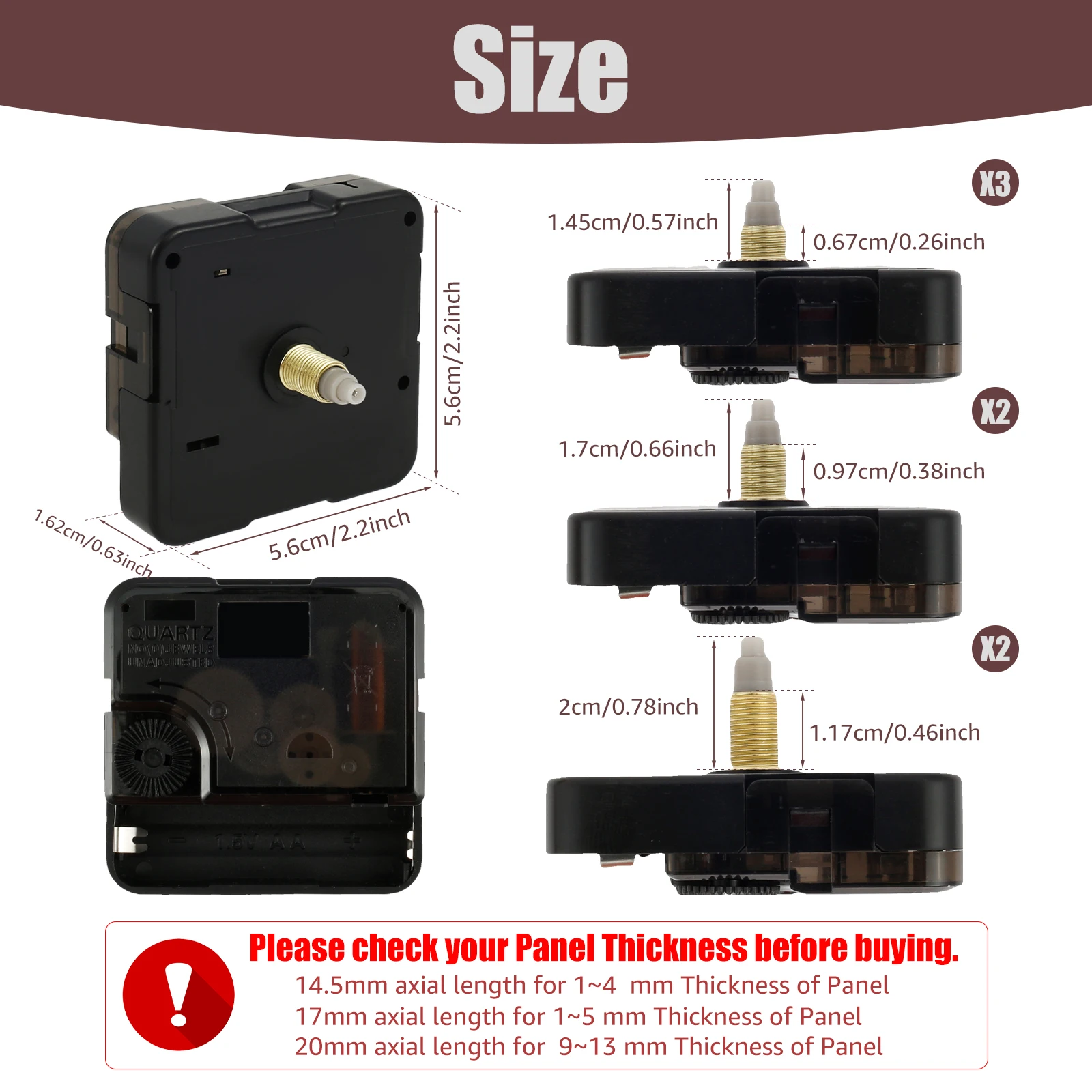 Kit per orologio a batteria - Ricambi per riparazione fai da te con 1 set di lancette - Meccanismo per orologio a sospensione silenzioso (senza ticchettio) - Italia