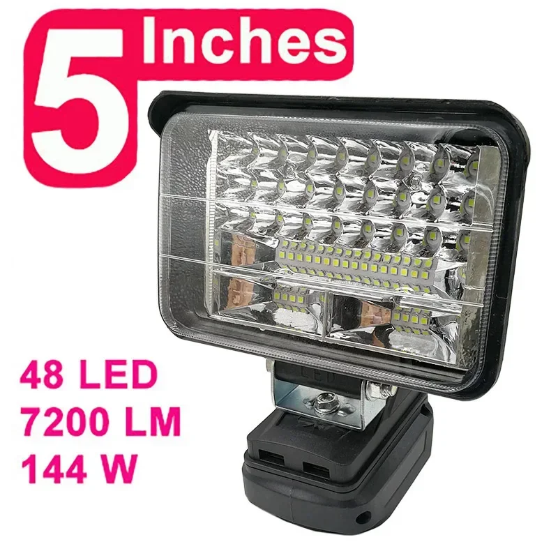 18V LED Flashlight Spotlight For Makita BL1430 BL1830 14.4V 18V Lithium Battery USB Outdoor Lighting With USB