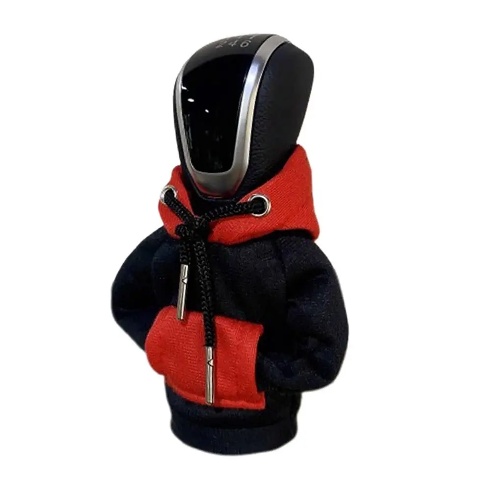 New Design Creative Cotton Hoodie Car Gear Shift Cover Color Stitching Car Interior Knob Hoodie Cover Gear Shift car interior accessories,gear head cover