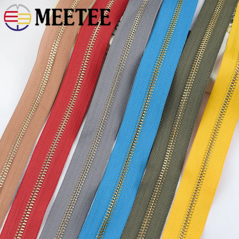 Meetee 1/2Y 5 Metal Zipper for Bag Jacket Zip Clothes Sewing Zips