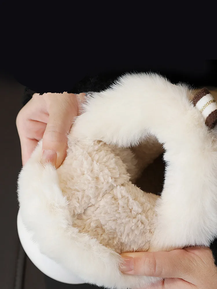 Cotton Boots Shoes For Women Winter Plush Couples Warmth Thick Soles Slipper Indoor Home Slippers Man Slipper