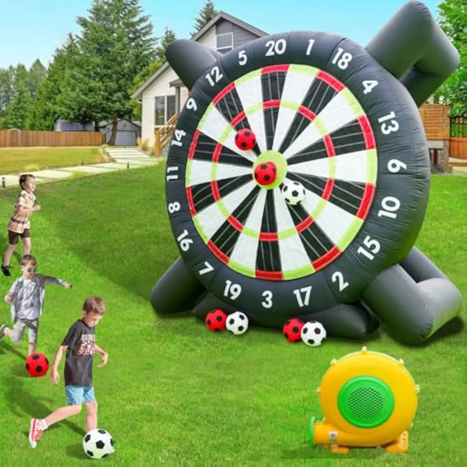 10ft Adult Inflatable Football Dart Board/Giant Football Game with 8 Blowers for Camping Events and Parties