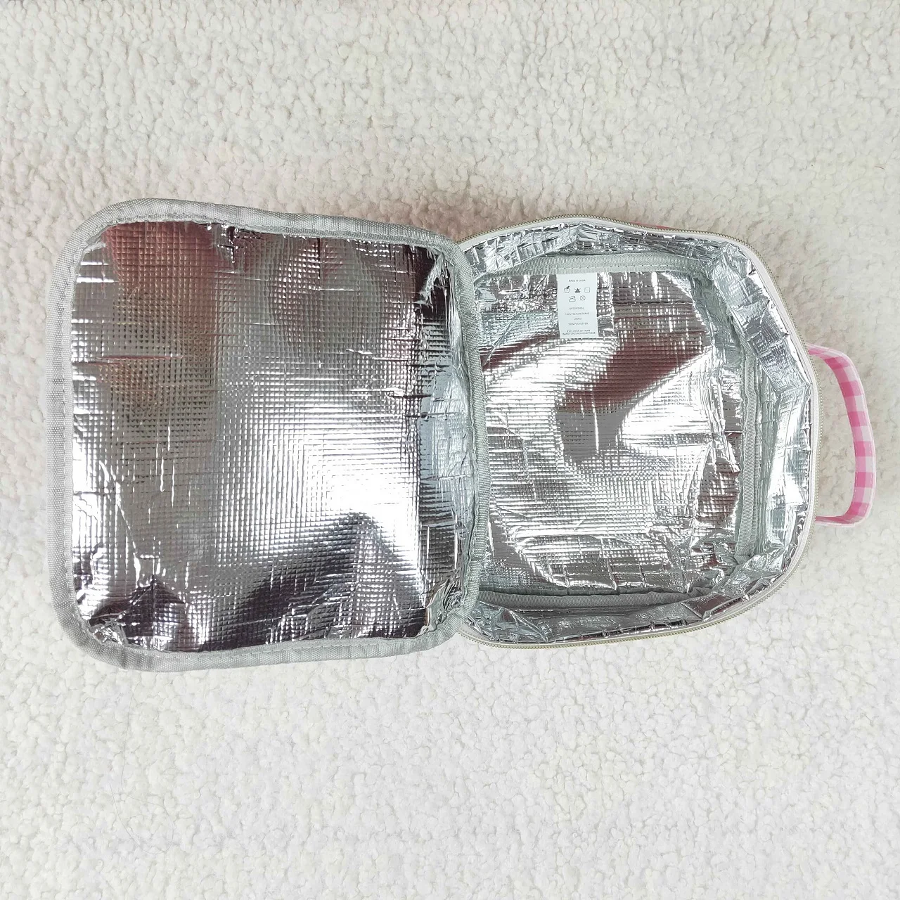 Wholesale Children Back To School Baby Girl Ruffle Lunch Box Travel Daypack Todder Pink Checked Outdoor Portable Kids Zipper Bag 5