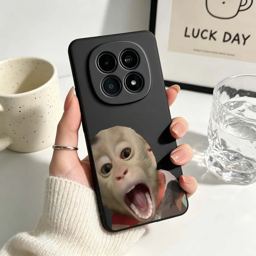 Creative Monkey Pattern Black Soft Phone Case