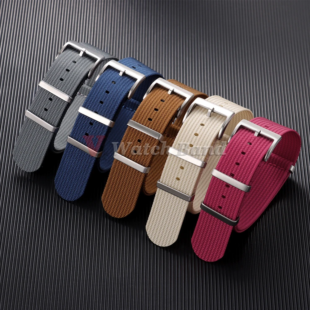 Premium Woven Nylon Sport Watchband - One Piece Weave Strap, High Quality Fabric