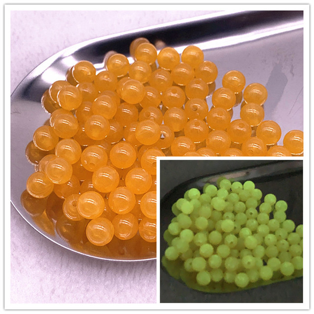 50pcs/lot  Strong Luminous Beads Glow In The Dark Fishing Loose Spacer Beads for Jewellery Marking DIY Necklace Bracelet