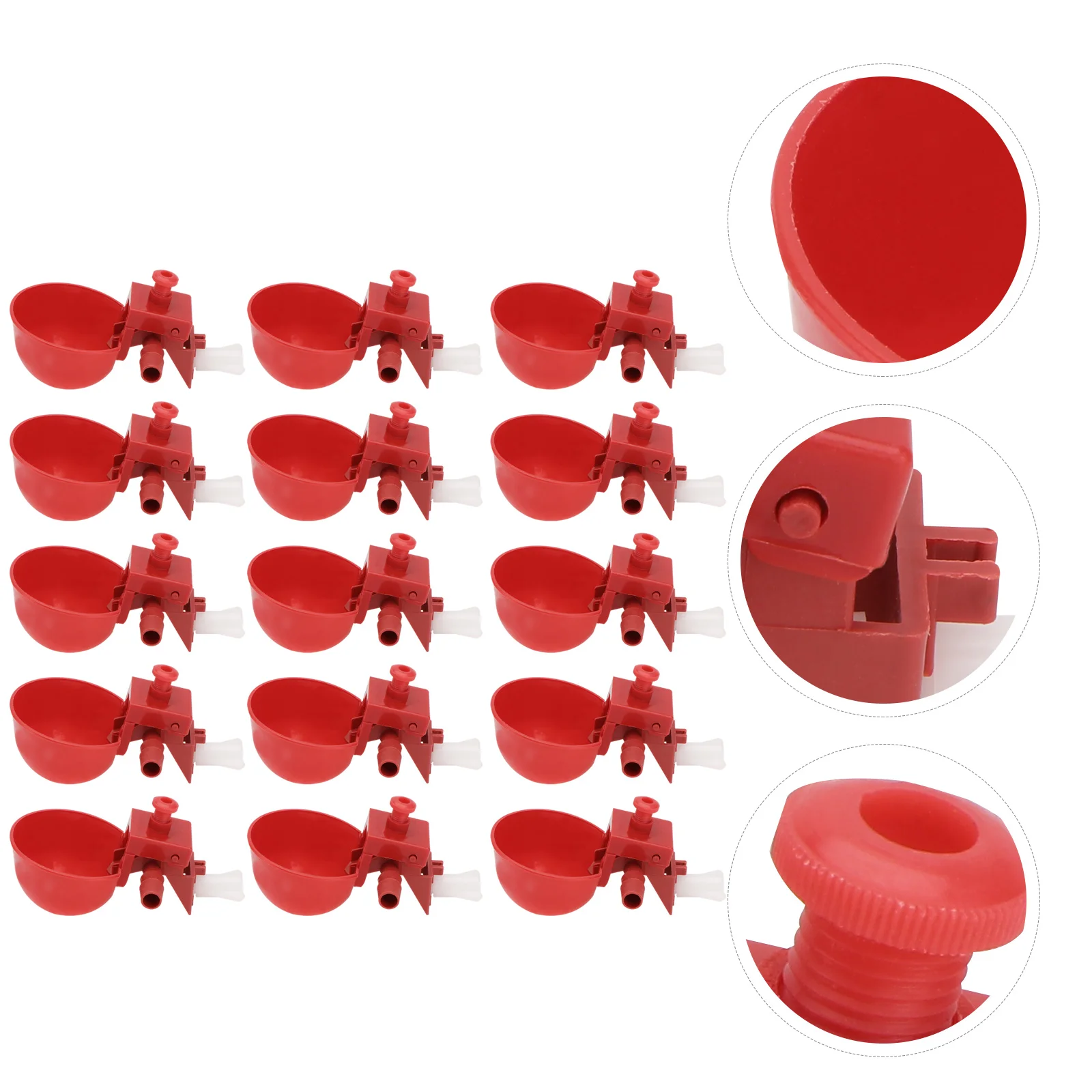 

15 PCS Pigeon Drinker Water Dispenser Quail Chicken Poultry Drinking Cups Feeder