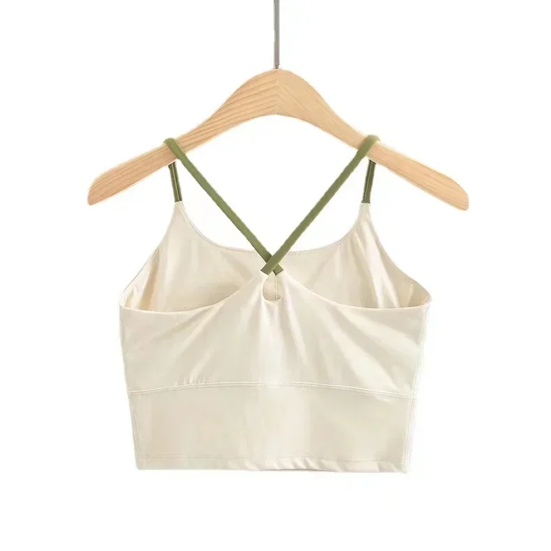 

LU Sports Vest Cross Strap Workout Tank Gym Women Racerback Crop Tank Sexy Sleeveless Shirt Loose Running Athletic Tops