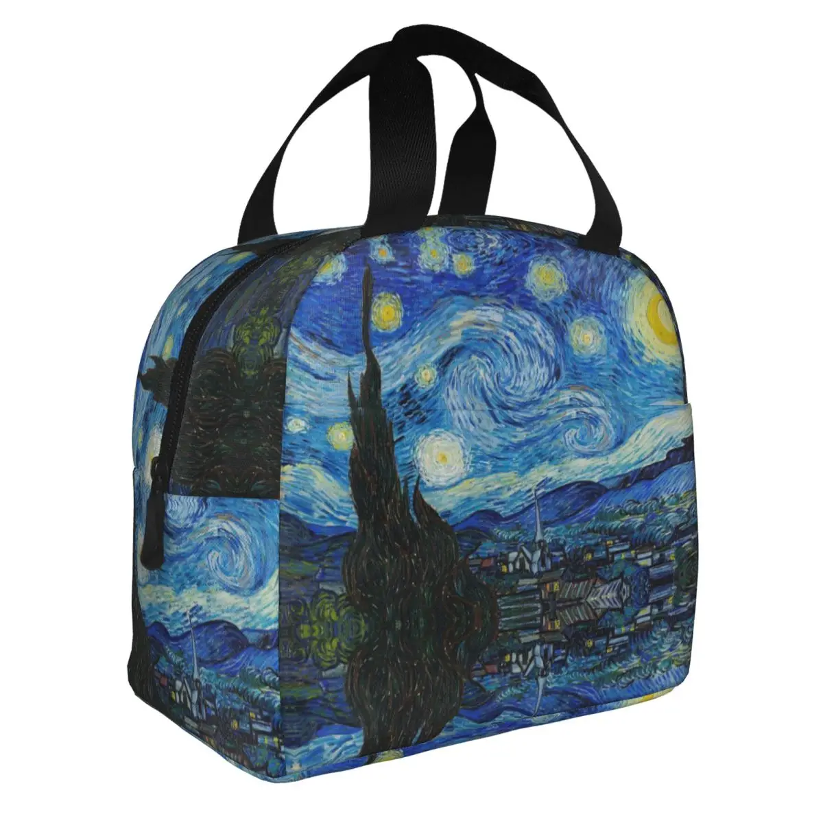 

Starry Night Insulated Lunch Bag Thermal Bag Reusable Van Gogh Galaxy Leakproof Lunch Box Tote Food Storage Bags Office Outdoor