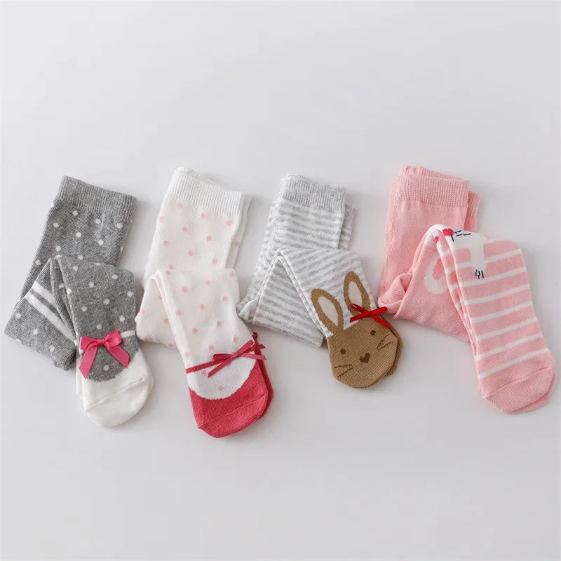 Spring Newborn Baby Girls Tights Knitted Stockings for Girls Cotton Infant Tights For Casual Toddler Pantyhose 0-12Month
