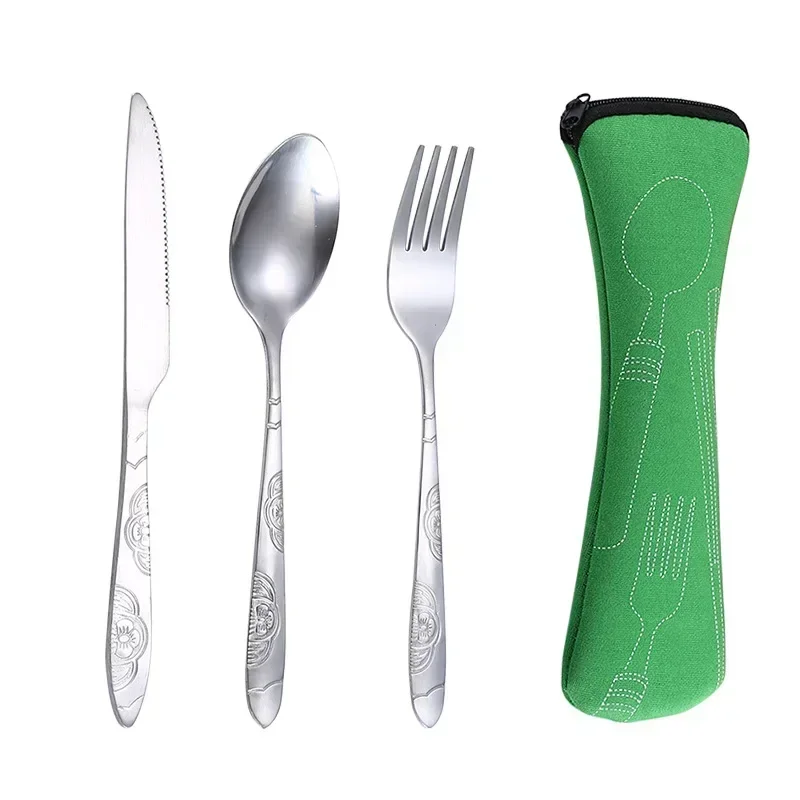 Picnic Tableware Set Washable with Zipper Travel Cutlery Kit Case Portable Pouch for Dinner Household Tool Travel Camping Spoon cutlery set picnic cutlery set picnic tableware camping cutlery set