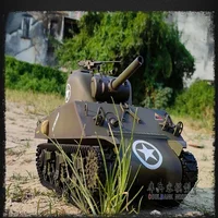 Rc Henglong Large Remote Control Tank Sherman M4a3 Multi Functional Battle Simulation Tank Toy Model New Year Gift For Child 2