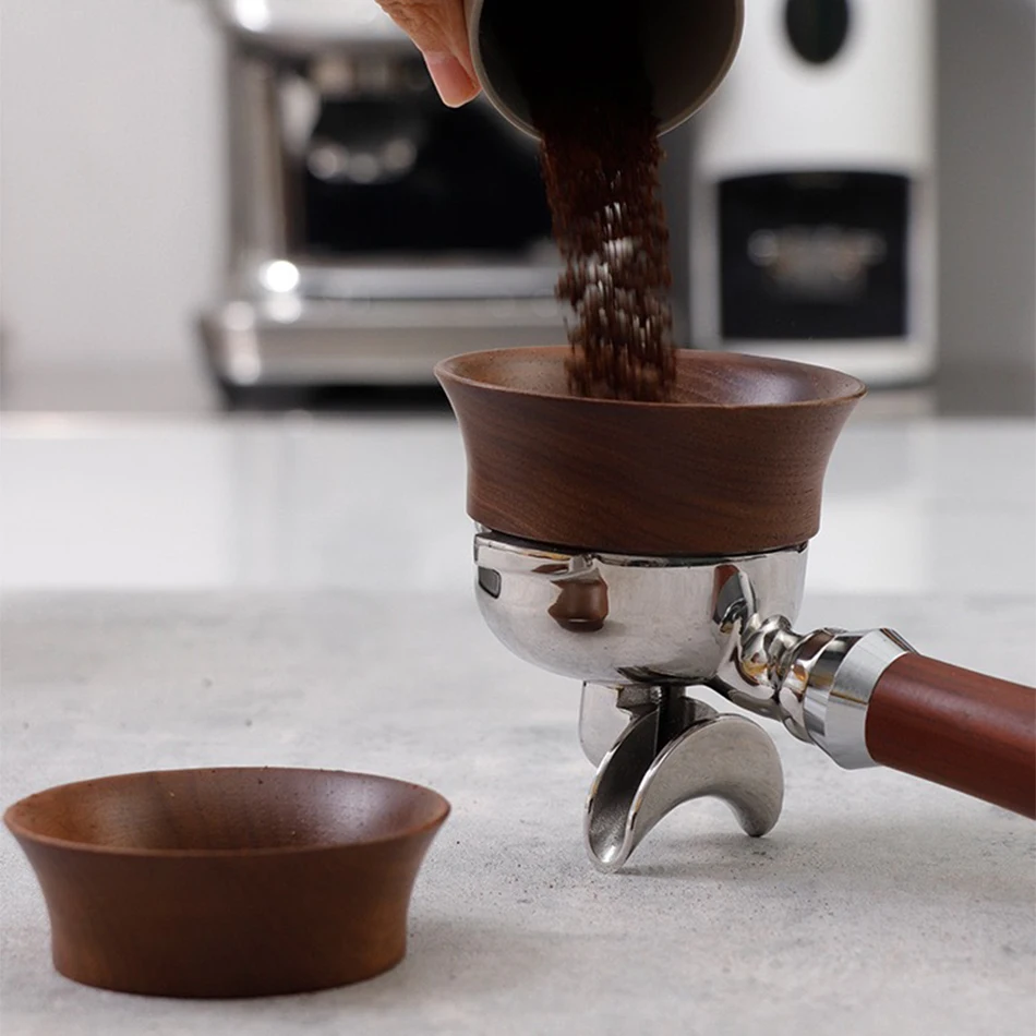 51/58mm Coffee Dosing Cup Walnut wood Espresso Dosing Funnel Brewing Bowl Portafilter Ring Coffee Accessories coffee dosing cup,espresso tools,coffee tools