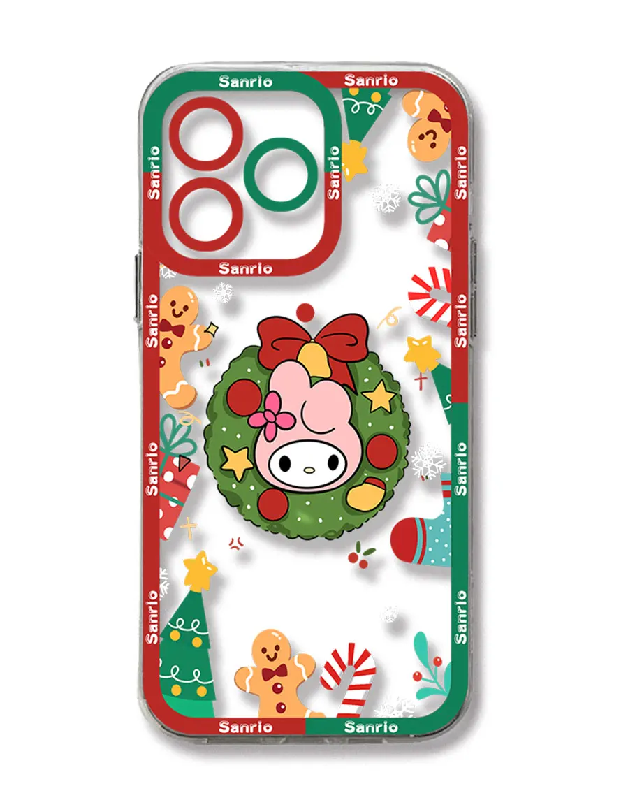 thumbnail image 1 of Christmas limited Sanrio Hello Kitty Kuromi Phone Case For iPhone 15 14 13 12 Mini 11 Pro Max X XR XS 8 SE 2020 Plus Transparent, 1 of 5