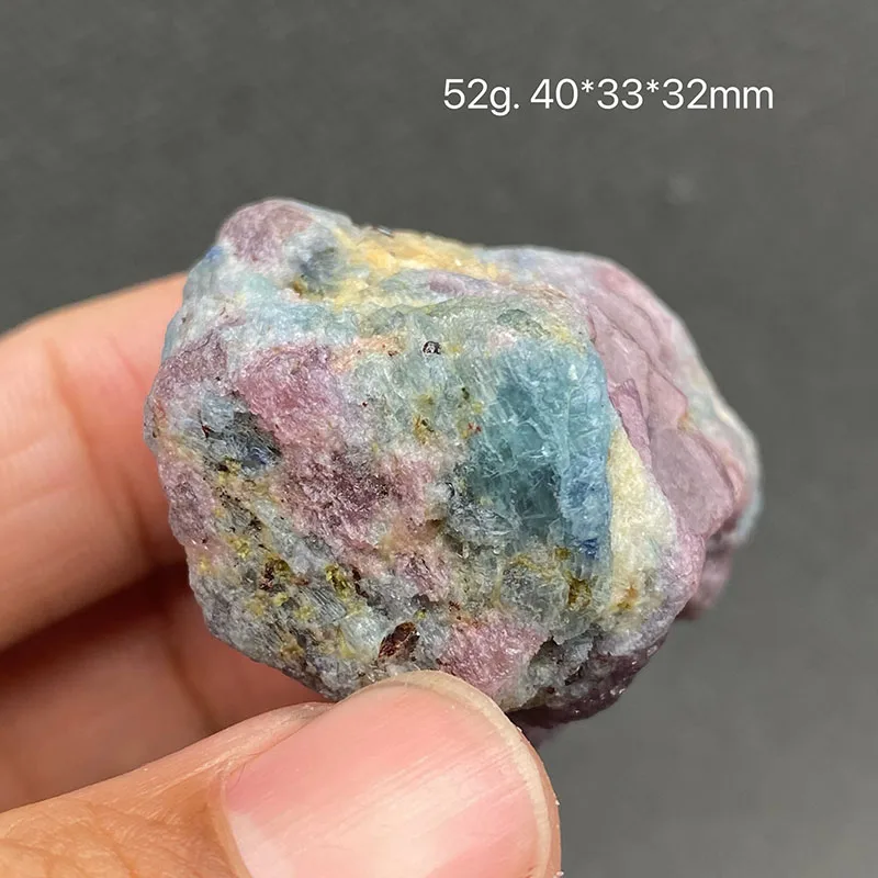 100% Rare Natural Ruby and  Aquamarine  Mineral Specimens Stones and Crystals Healing Crystal from Myanmar