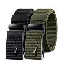 Men's Belt Automatic Metal Buckle Imitation Nylon Webbing Outdoor Work Belt Toothless Automatic Buckle Casual Sports Canvas Belt 6