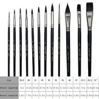 12pcs Professional Watercolor Paint Brushes Set, Soft Synthetic Paint Hair Art Brushes for Watercolors Acrylics Gouache 2