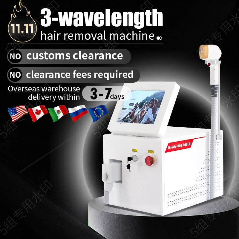 

2000w Diode Laser Power 755 808 1064nm Painless Permanent Hair Remover 808nm Professional Hair Removal Salon