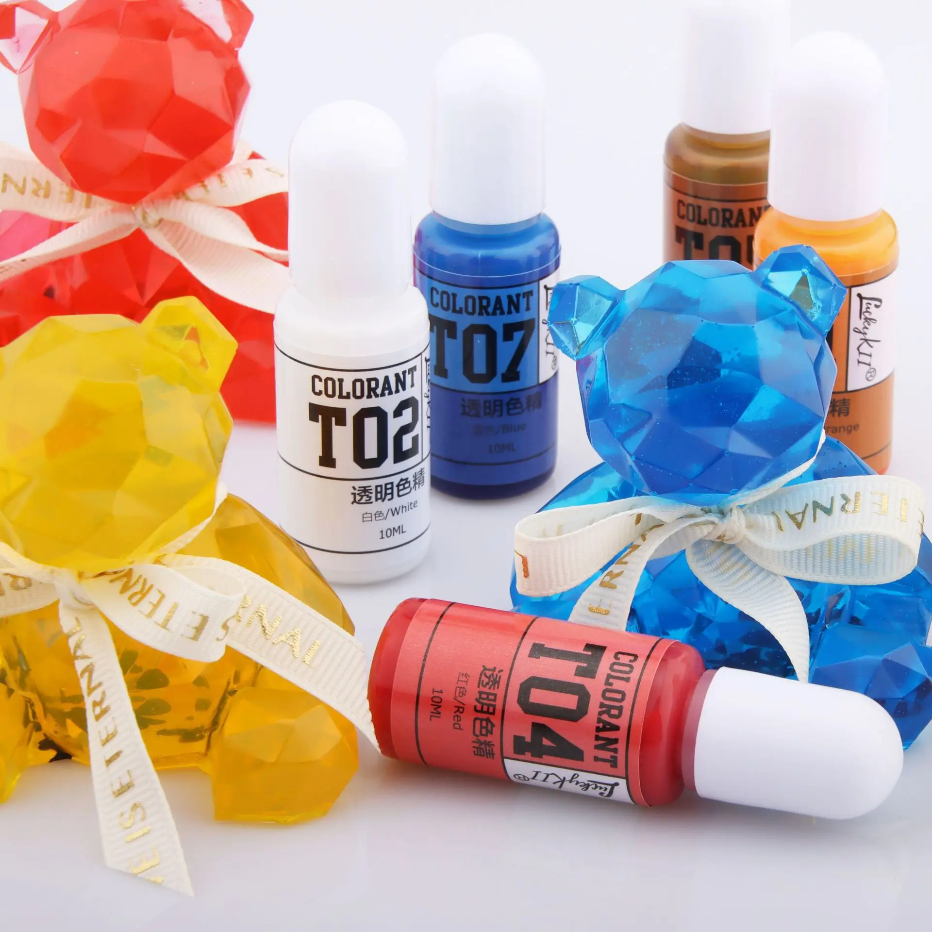 Transparent Resin Pigment DIY Crafts Epoxy Pigment Color Essence Liquid Art Ink Liquid Colorant Dye 14pcs