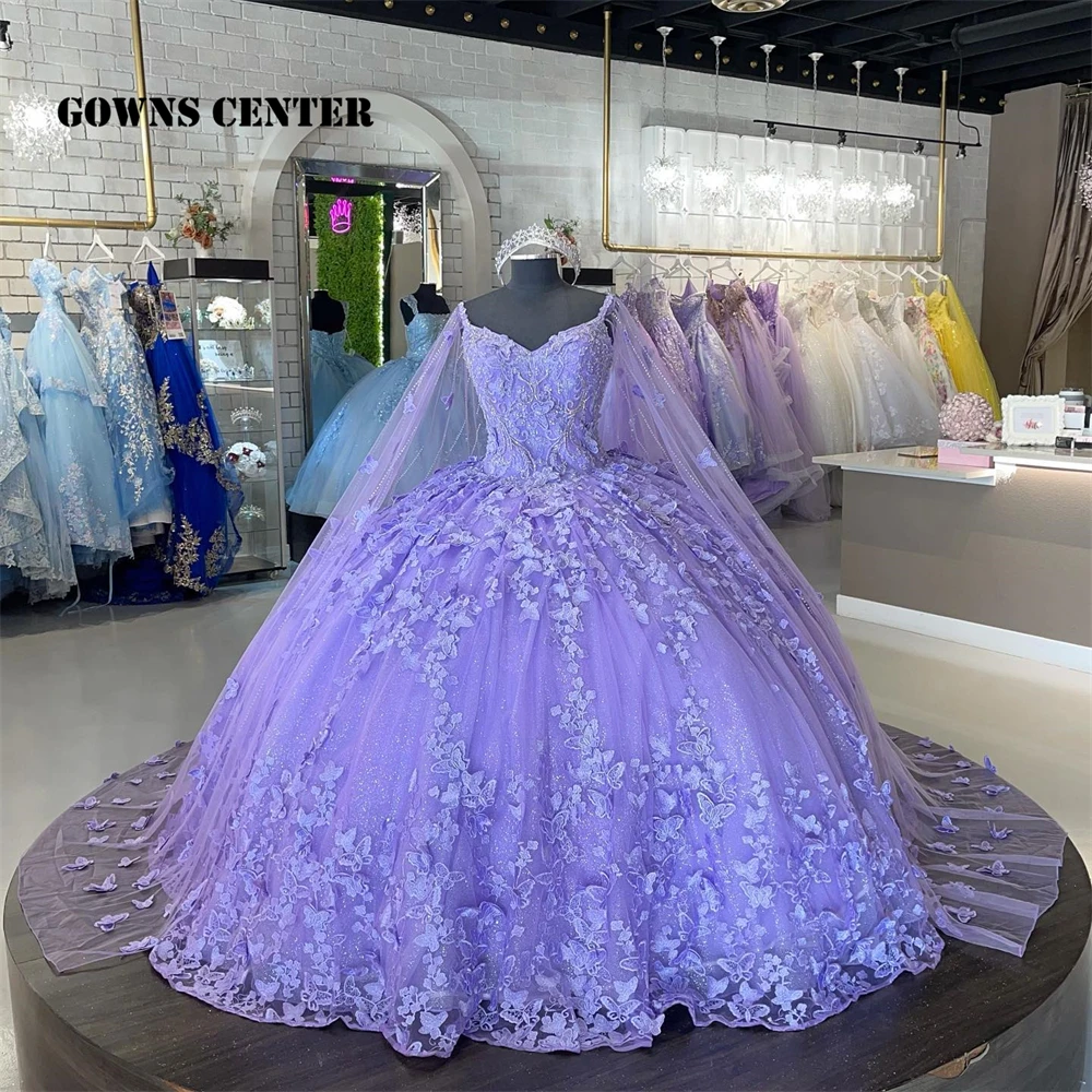 Light Purple Quinceanera Dresses Ball Gown Birthday Party Dress Lace Up