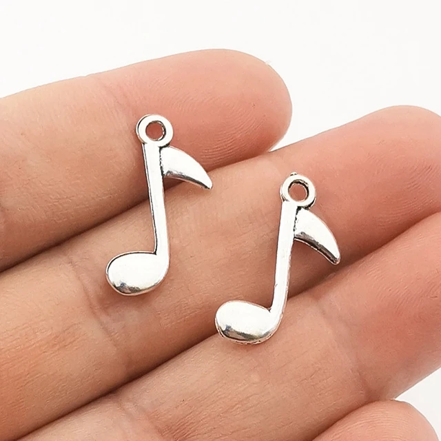 Randomly Mix 20pcs Antique Silver Music Notation Notes Charms Pendants for Jewelry, Jewels Making Findings Crafting Accessory for DIY Necklace