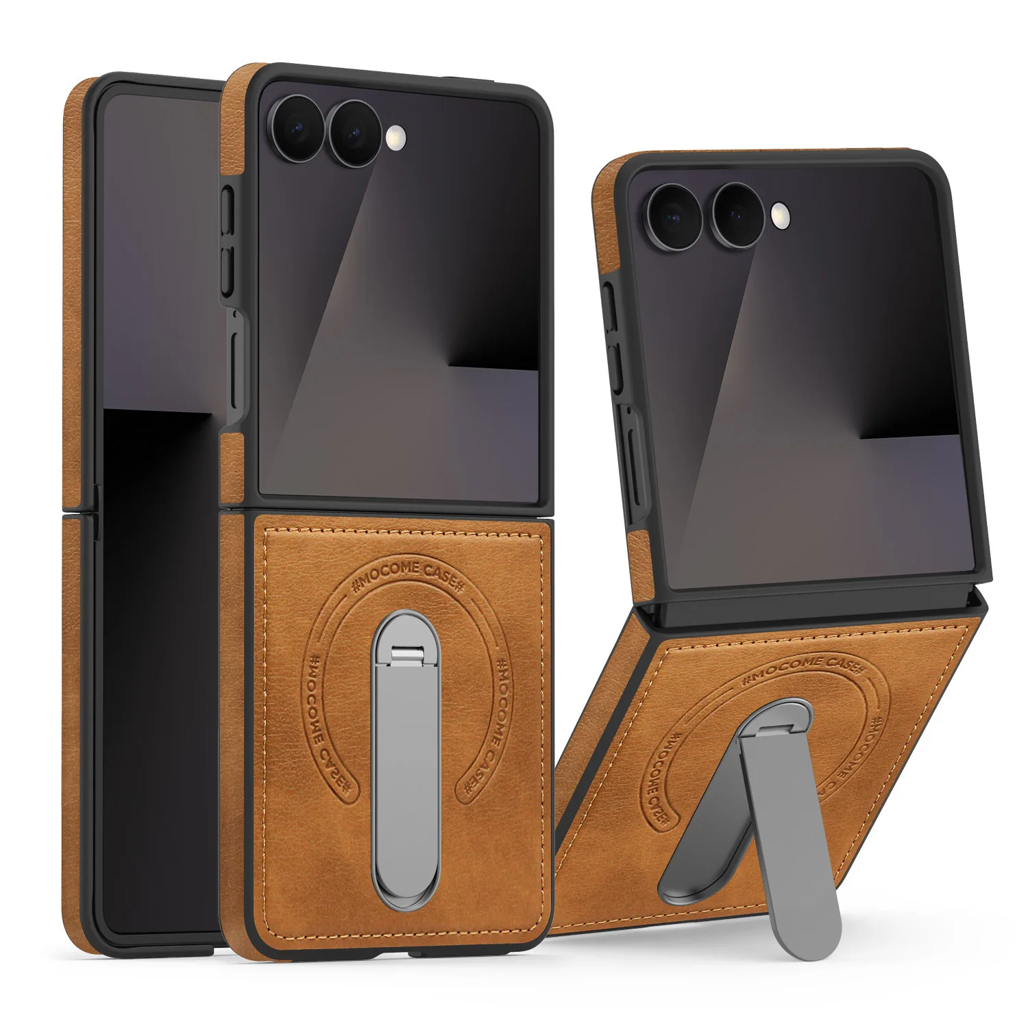 Vegan Leather 360° Rotating Stand Protective Case - Shockproof, Foldable Screen Cover