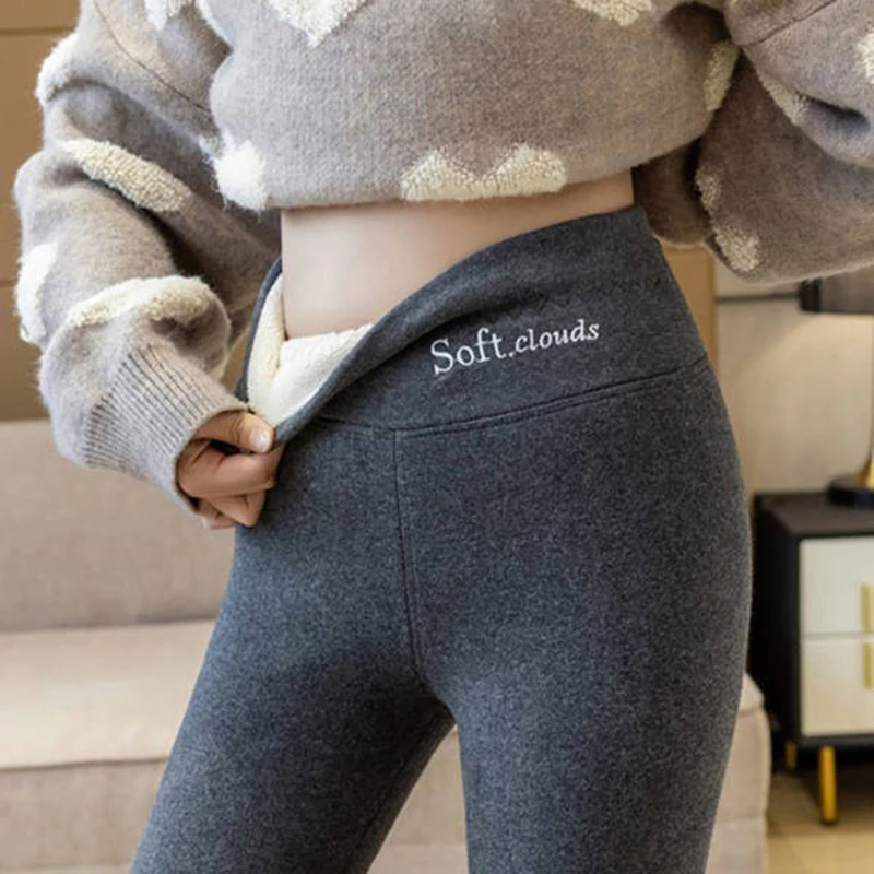 

Winter Thicken Lambwool Leggings Women Warm Fleece Lined Thermal Ankle-Length Pants Sexy Hight Waist Skinny Fitness Leggins