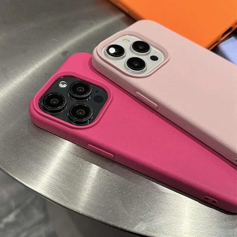Luxury Matte Soft Leather Candy Phone Case - Shockproof Silicone Bumper Cover