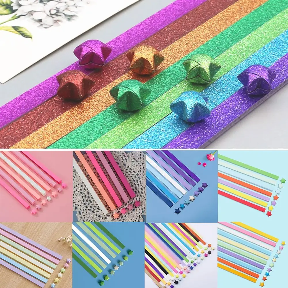 Colorful Star Origami Paper Cute Cartoon Single Sided Star Paper Strip Best Wishes Art Craft Scrapbooking Regalo Per Bambini