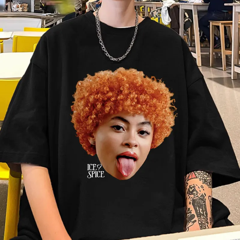 

Rapper Ice Spice Graphic T Shirt Men Women's Fashion Hip Hop Street T-shirt Summer 100% Cotton Casual Short Sleeve T-shirts Male