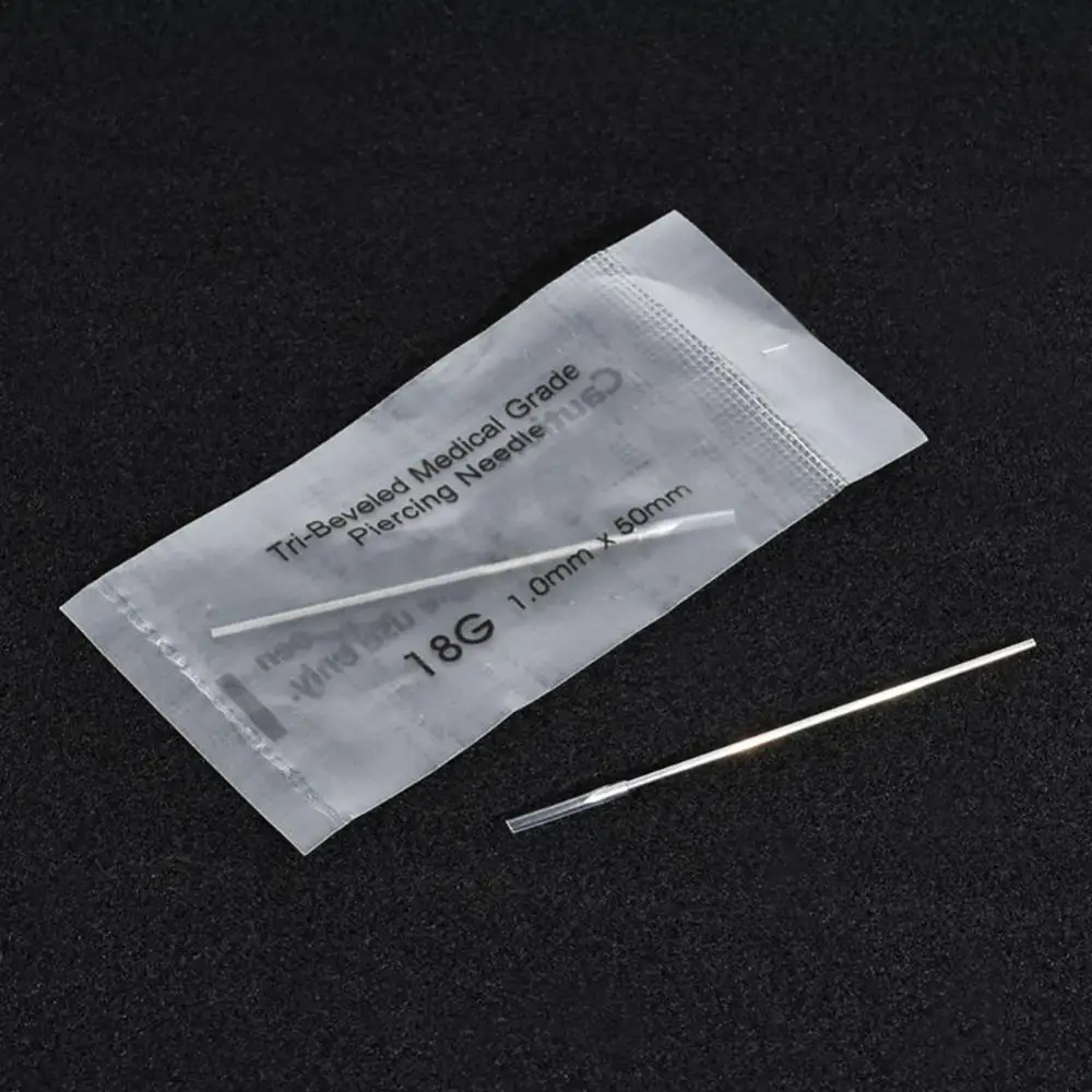 Disposable Piercing Needles 10Pcs 12/14/16/18/20G Surgicals Steel Disposable Piercing Needles for Navel Nose
