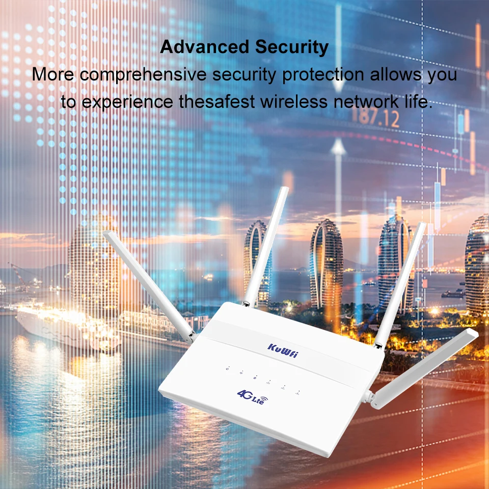 Kuwfi-roteador Doméstico com Slot para Cartão Sim Roteador Wi-fi Hotspot Doméstico Suporte 32 Usuários Lan Wan Roteador 2.4g 5.8g Dual Band 750mbps 4g - Imagem 4